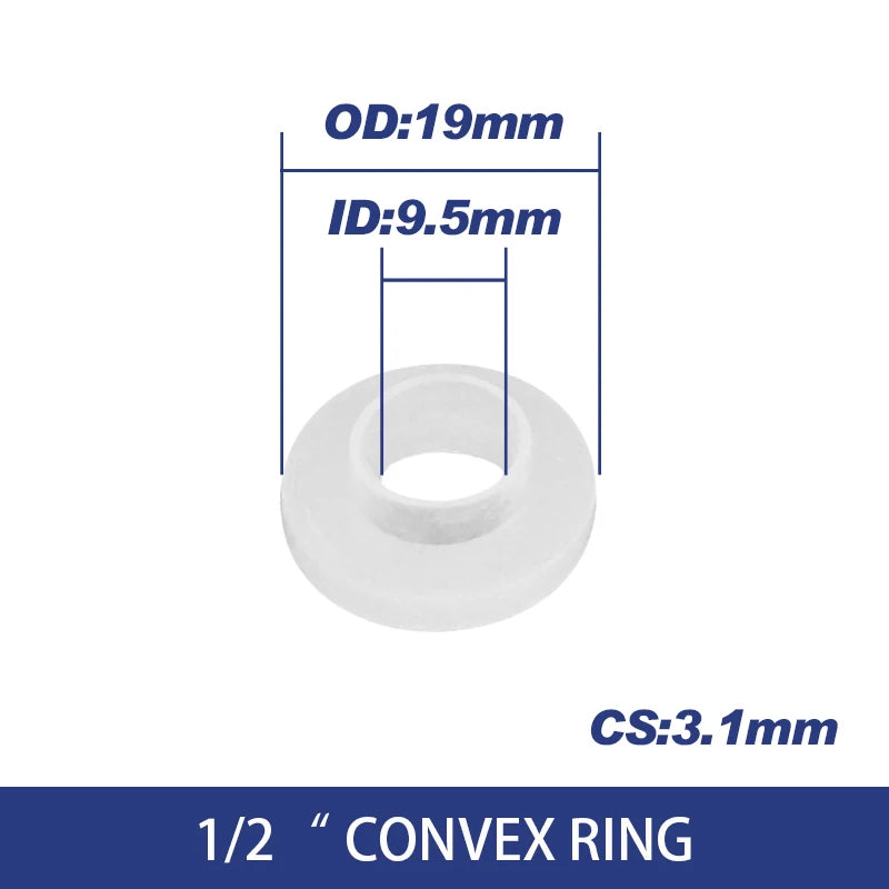 White Black 1/2" 3/4" 1"Rubber Ring Silicon PTFE Flat Gasket Sealing Ring for Shower Nozzle Hose Pipe Bellows Tube Washer Ring.