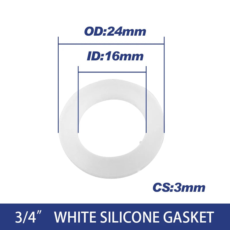 White Black 1/2" 3/4" 1"Rubber Ring Silicon PTFE Flat Gasket Sealing Ring for Shower Nozzle Hose Pipe Bellows Tube Washer Ring.