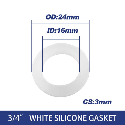 White Black 1/2" 3/4" 1"Rubber Ring Silicon PTFE Flat Gasket Sealing Ring for Shower Nozzle Hose Pipe Bellows Tube Washer Ring.