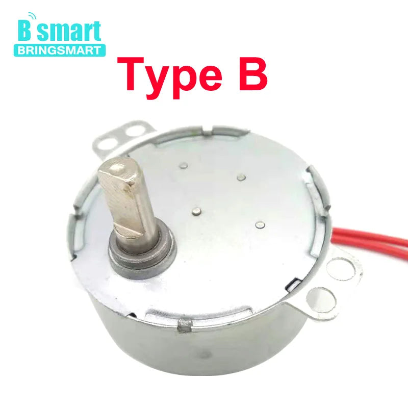 BringSmart 5-24v 110v 220v Low Speed 1.4-60rpm Craft Rotate Exhibition Fan Microwave Oven Gear AC Synchronous Motor For DIY Part
