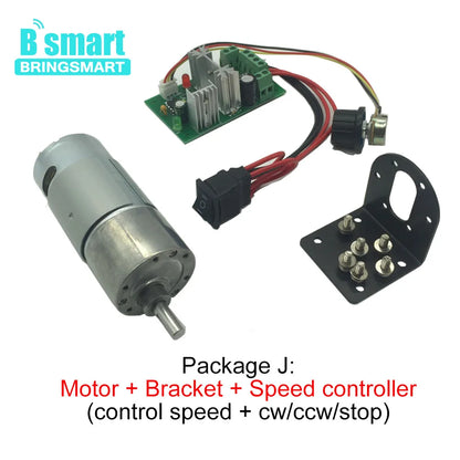 Bringsmart JGB37-550 High Torque 12V DC Motor Customized DC Gear Motor 6v With DC 12 Volt Reducer Motors Reversed For DIY Motor