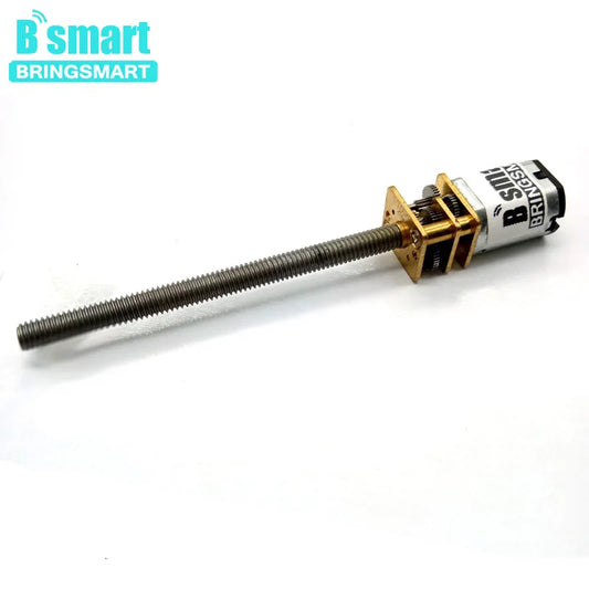 Bringsmart Threaded Shaft M4 55mm DC Gear Motor 5/30/50/100/200/500/1000rpm Mini Electric Screw Reducer N20 3V 6V 12V Customized