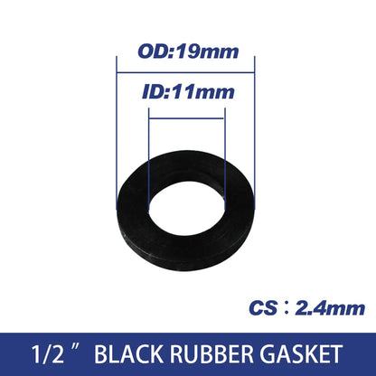 White Black 1/2" 3/4" 1"Rubber Ring Silicon PTFE Flat Gasket Sealing Ring for Shower Nozzle Hose Pipe Bellows Tube Washer Ring.