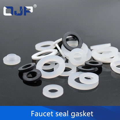 White Black 1/2" 3/4" 1"Rubber Ring Silicon PTFE Flat Gasket Sealing Ring for Shower Nozzle Hose Pipe Bellows Tube Washer Ring.