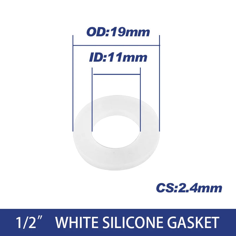 White Black 1/2" 3/4" 1"Rubber Ring Silicon PTFE Flat Gasket Sealing Ring for Shower Nozzle Hose Pipe Bellows Tube Washer Ring.