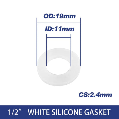 White Black 1/2" 3/4" 1"Rubber Ring Silicon PTFE Flat Gasket Sealing Ring for Shower Nozzle Hose Pipe Bellows Tube Washer Ring.