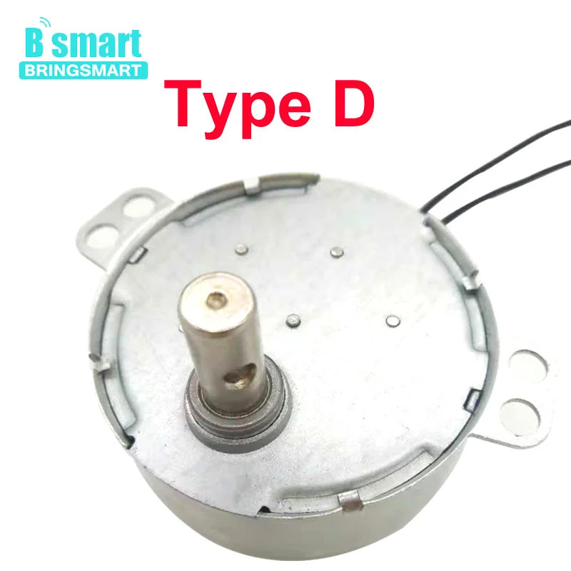BringSmart 5-24v 110v 220v Low Speed 1.4-60rpm Craft Rotate Exhibition Fan Microwave Oven Gear AC Synchronous Motor For DIY Part