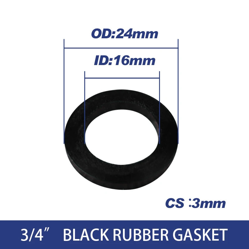 White Black 1/2" 3/4" 1"Rubber Ring Silicon PTFE Flat Gasket Sealing Ring for Shower Nozzle Hose Pipe Bellows Tube Washer Ring.