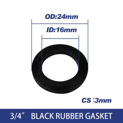 White Black 1/2" 3/4" 1"Rubber Ring Silicon PTFE Flat Gasket Sealing Ring for Shower Nozzle Hose Pipe Bellows Tube Washer Ring.