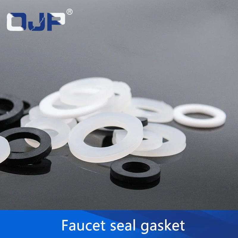 White Black 1/2" 3/4" 1"Rubber Ring Silicon PTFE Flat Gasket Sealing Ring for Shower Nozzle Hose Pipe Bellows Tube Washer Ring.