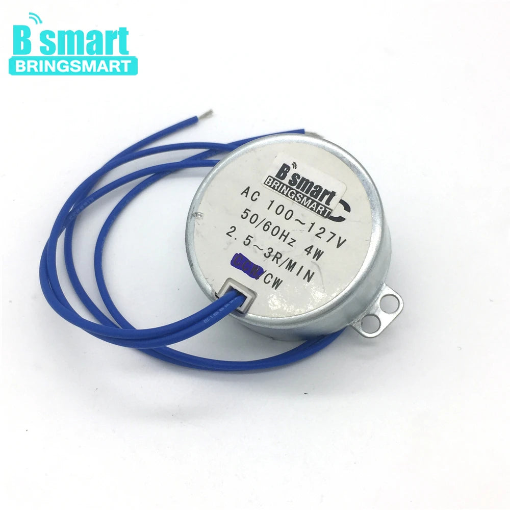BringSmart 5-24v 110v 220v Low Speed 1.4-60rpm Craft Rotate Exhibition Fan Microwave Oven Gear AC Synchronous Motor For DIY Part