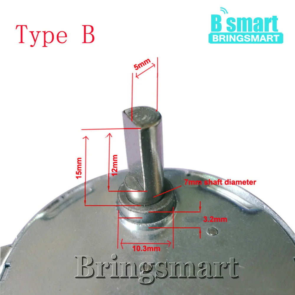 Bringsmart BLDC Motor DC Micro Motor 5V 6V 9V 12V 24V Motor Fixed Speed 0.6-60rpm For Display Stand Auto JS-50B Customized