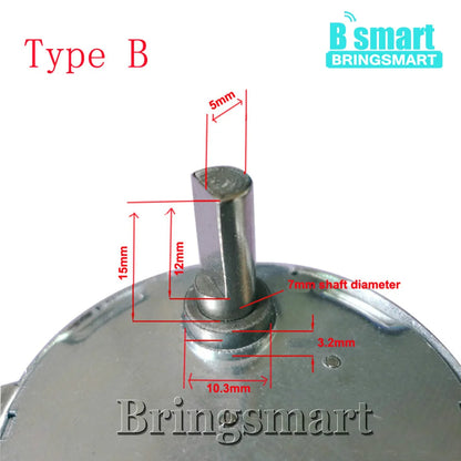 Bringsmart BLDC Motor DC Micro Motor 5V 6V 9V 12V 24V Motor Fixed Speed 0.6-60rpm For Display Stand Auto JS-50B Customized