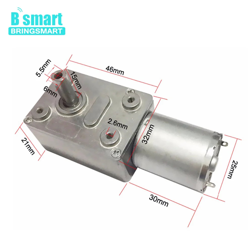 Bringsmart JGY-370 Worm Gear Motor 12 Volt Small Electric Motor 12v Dc Motor 6v Reducer 18V with Self-locking Gearbox Customized