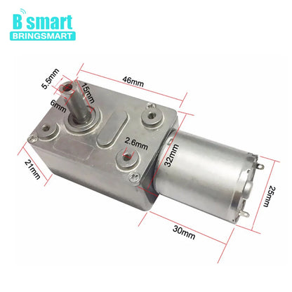 Bringsmart JGY-370 Worm Gear Motor 12 Volt Small Electric Motor 12v Dc Motor 6v Reducer 18V with Self-locking Gearbox Customized