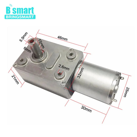 Bringsmart JGY-370 Worm Gear Motor 12 Volt Small Electric Motor 12v Dc Motor 6v Reducer 18V with Self-locking Gearbox Customized