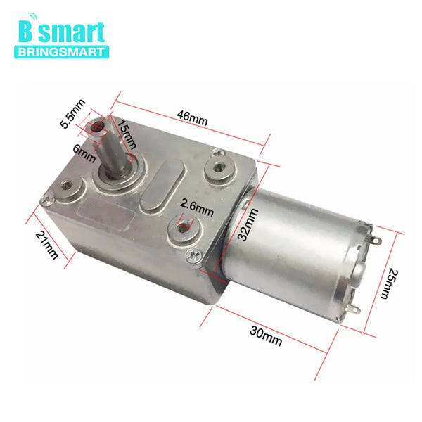 Bringsmart JGY-370 Worm Gear Motor 12 Volt Small Electric Motor 12v Dc Motor 6v Reducer 18V with Self-locking Gearbox Customized