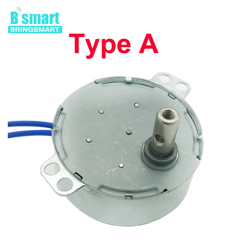 BringSmart 5-24v 110v 220v Low Speed 1.4-60rpm Craft Rotate Exhibition Fan Microwave Oven Gear AC Synchronous Motor For DIY Part