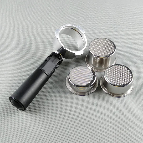 Household coffee machine bottomless handle handle bracket stainless steel pressure-free filter powder cup powder bowl 51mm