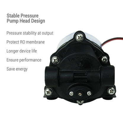 Coronwater RO 24V 50gpd Water Booster Pump 2500NH Increase Reverse Osmosis Water System Pressure