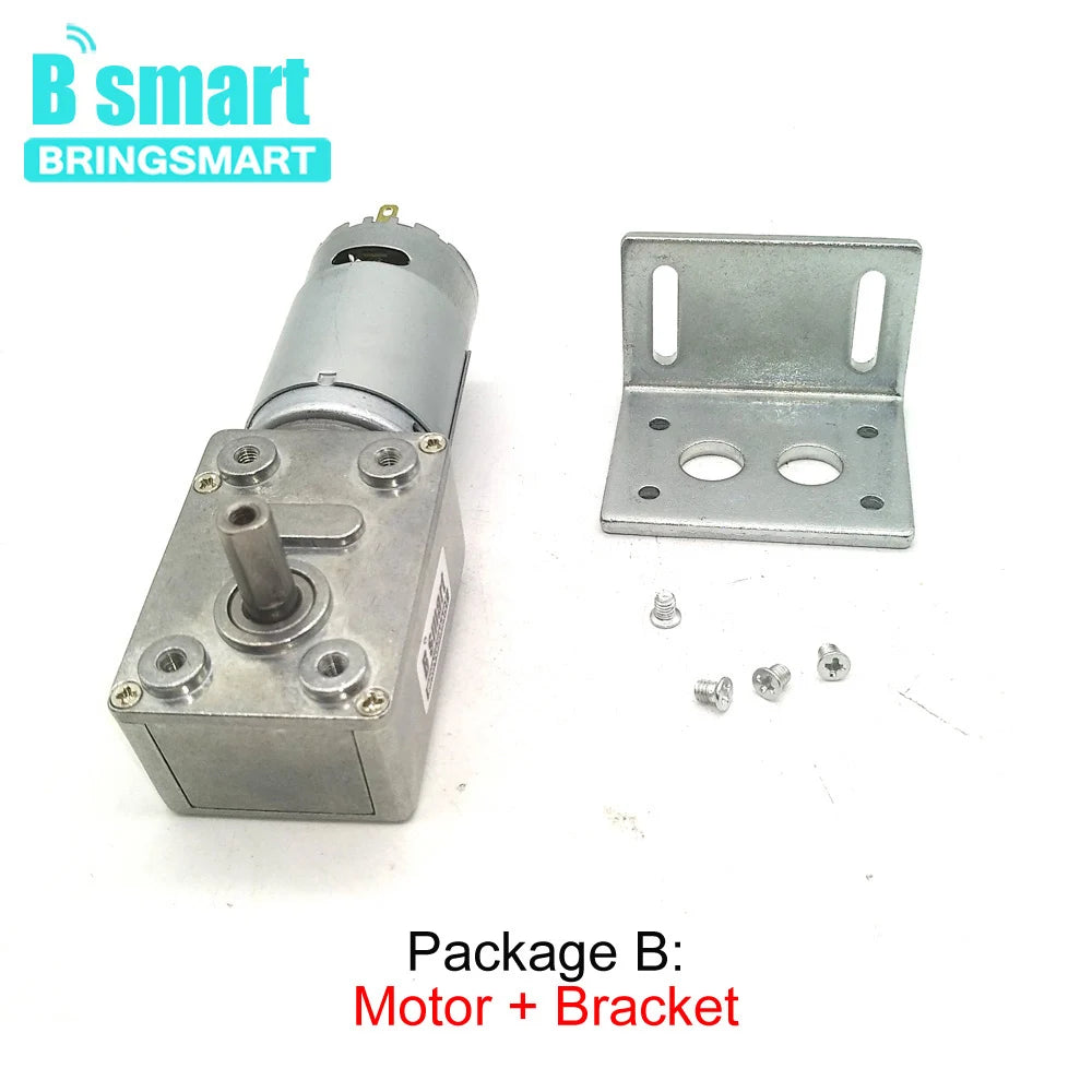 Worm Gear Motor DC 12 Volt Reducer Motor 12V Worm Reduction Gearbox Engine Self-Locking Geared Motor JGY-395 Customized Motor