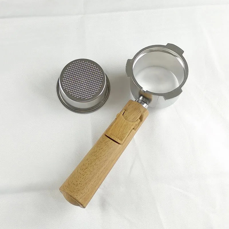 51mm Bottomless Coffee Filter Coffee Machine Accessories Basket Holder Handle Hollow Handle Compatible with Homix Saachi Qster