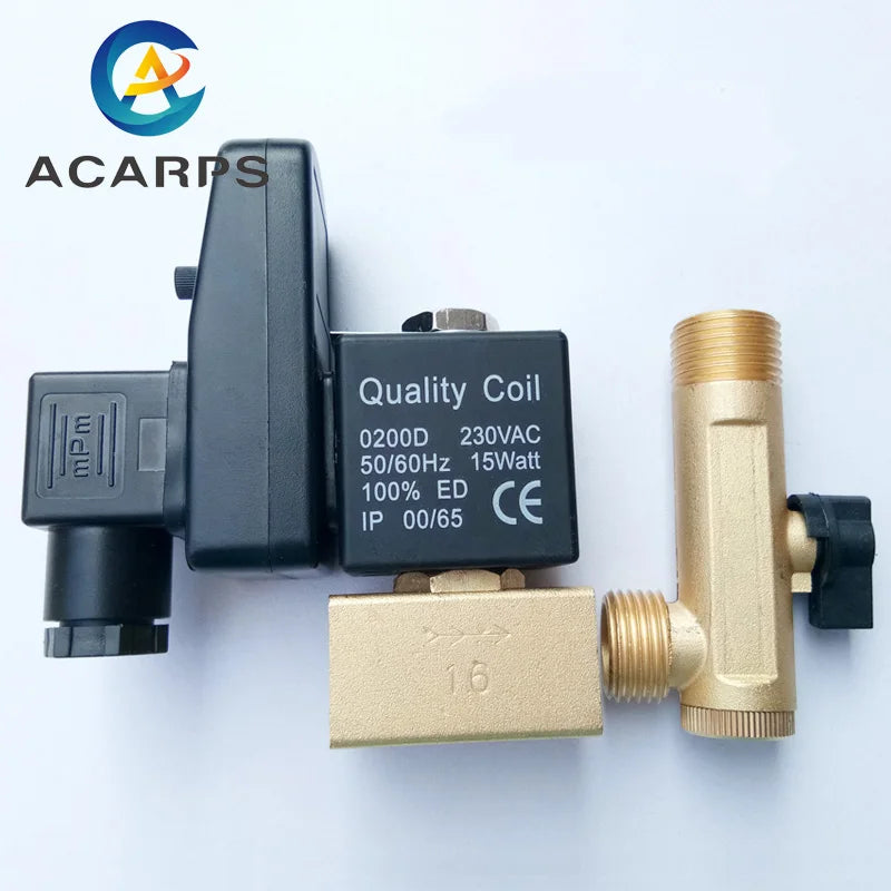 1/2' Electric Drain Valve Brass With Timer for Water 220V 110V 24V 16Bar Electronic Drainage Valve