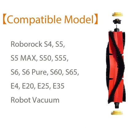 Detachable Main Roller Brush Compatible with Xiaomi Roborock S6 MaxV S6 Pure E4 S4 S5 Max S50 S51 E25 E35 E2 C10 Vacuum Cleaner