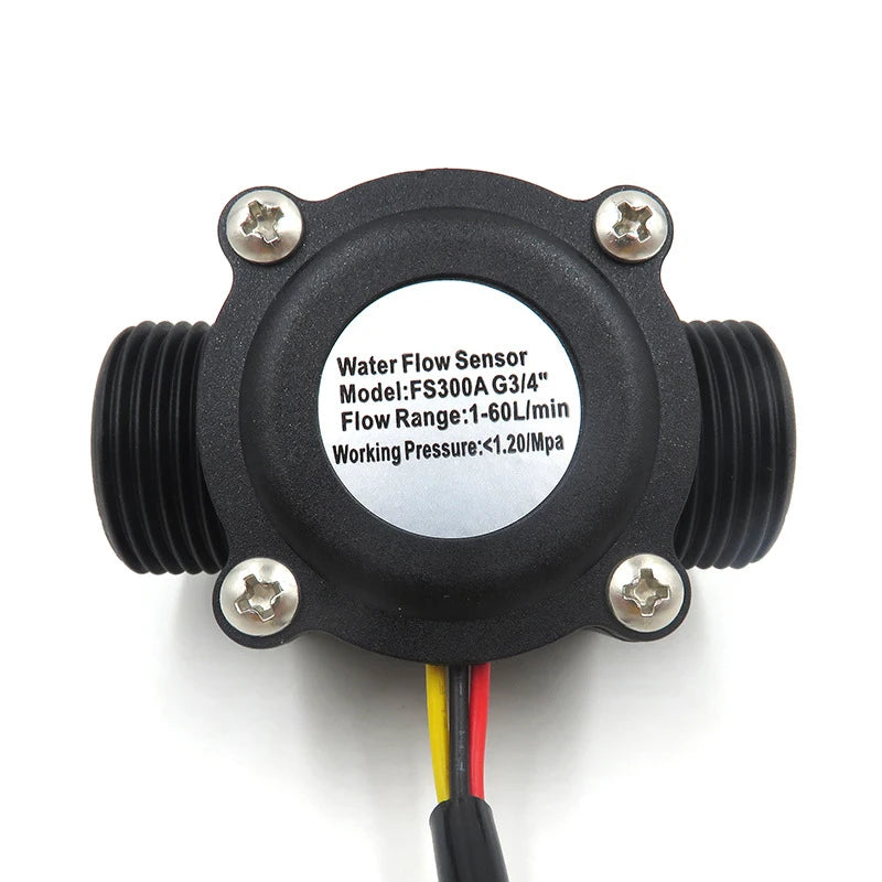 3/4" Water Flow Sensor 2.0MPa Hall Sensor Turbine Flowmeter DC5~18V Control Liquid Flow