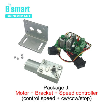 Bringsmart JGY-370 Worm Gear Motor 12 Volt Small Electric Motor 12v Dc Motor 6v Reducer 18V with Self-locking Gearbox Customized