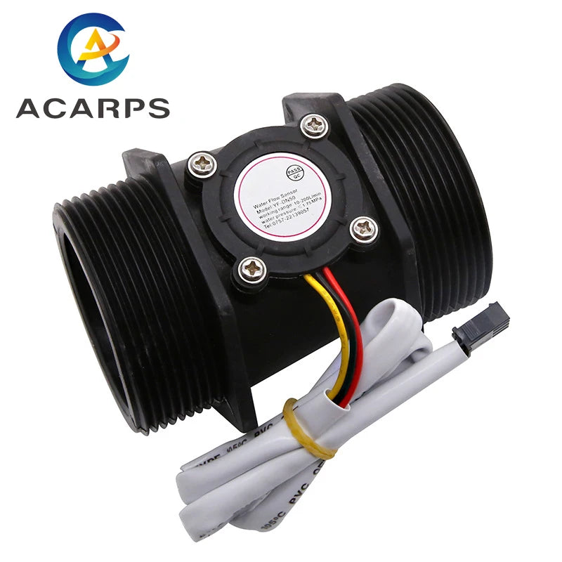 1/2" 3/4" 1" 1-1/2" 1-1/4" 2" Water Flow Sensor 2.0MPa Hall Sensor Turbine Flowmeter DC5~18V Control Liquid Flow