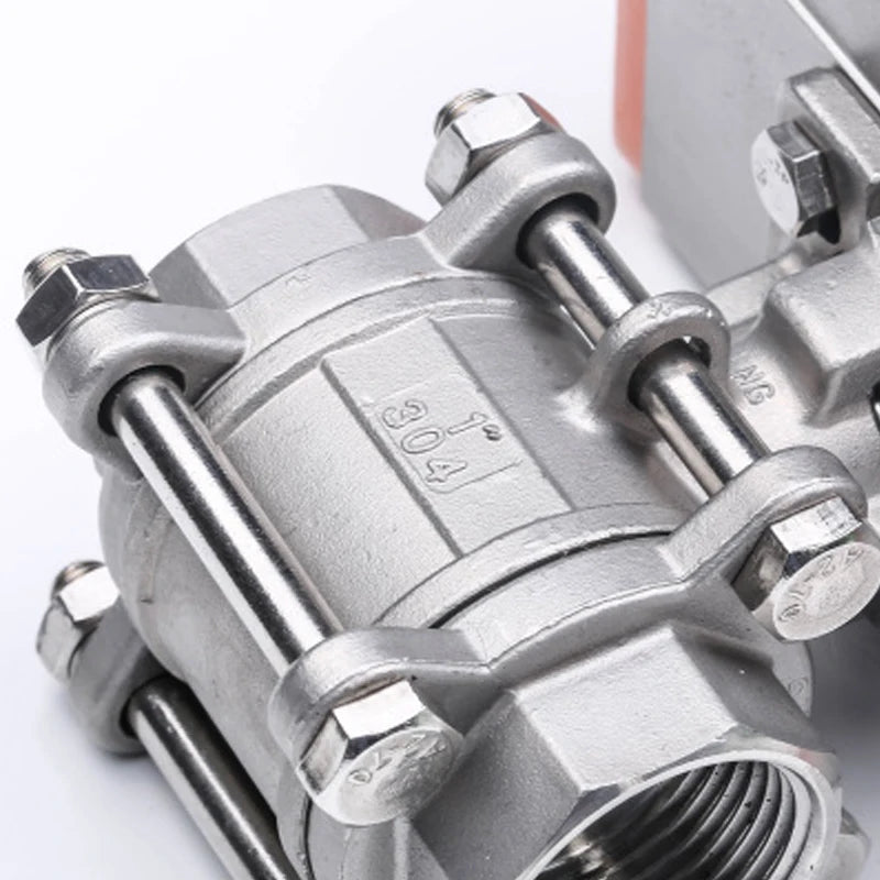 1/2" Three piece High Platform Pneumatic Ball Valve 304 Stainless steel Q611F-16P Double Acting Cylinder