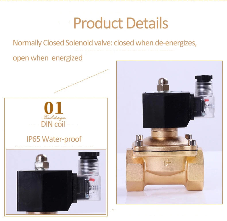 High Temperature 1.5inch Gas Lpg Solenoid valve dn40 12v Normally Closed 2 Positions solenoid connected