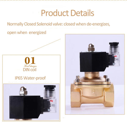 High Temperature 1.5inch Gas Lpg Solenoid valve dn40 12v Normally Closed 2 Positions solenoid connected