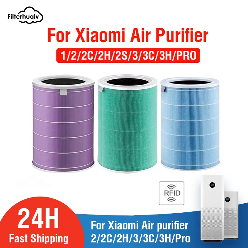 Air Filter Compatible with Xiaomi Mi Air Purifier 1 2 2S 2C 2H 3 3S 3C 3H Mijia Air Filters Carbon HEPA Replacement