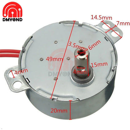 5-6 R/min Stable Synchronous Motor Pro TYC-50 AC 220V 12V 50/60Hz Torque 4KGF.CM 4W CW/CCW Microwave Turntable for Electric Fan
