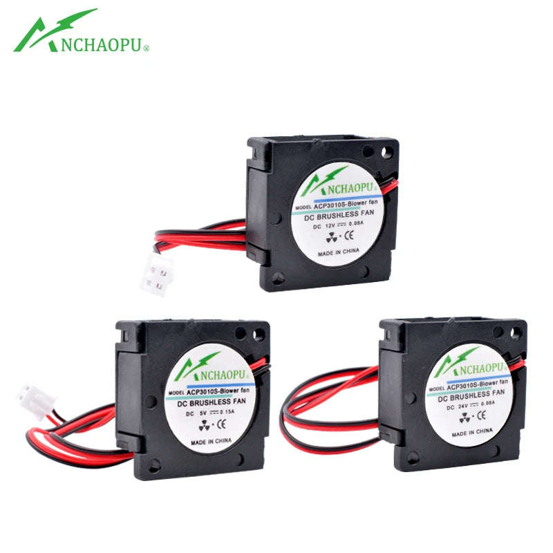ACP3010S 3cm 30mm Fan 30x30x10mm DC5V 12V 24V USB Plug Mini Side Blower Cooling Fan for Router Projector 3D Printer