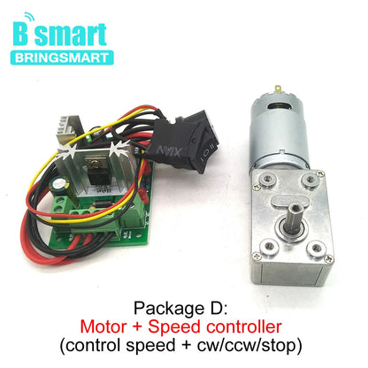 Worm Gear Motor DC 12 Volt Reducer Motor 12V Worm Reduction Gearbox Engine Self-Locking Geared Motor JGY-395 Customized Motor