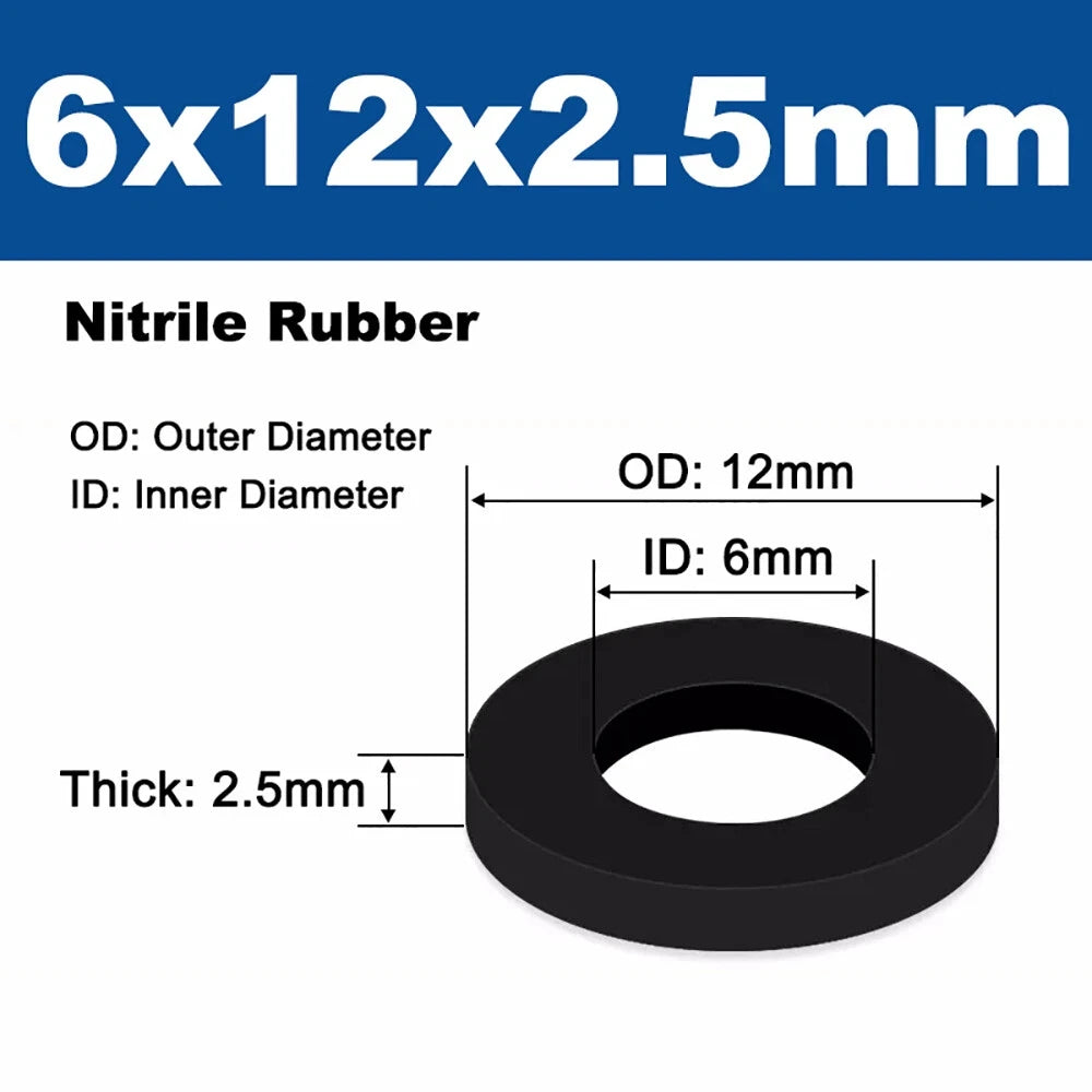 BSP NBR Rubber Washer 1/8" 1/4" 3/8" 1/2" 3/4"-2" Nitrile Hose Gasket Thick 1.4-3.5mm for Washing Machine Shower