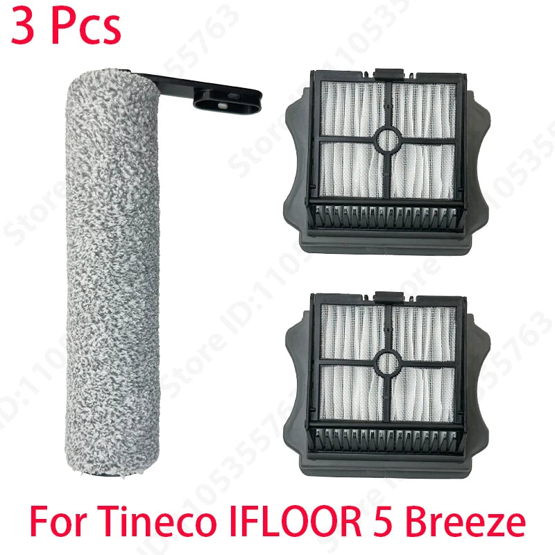 For Tineco IFLOOR 5 Breeze Complete Wet/Dry All-in-One Vacuum Cleaner Spare Parts Brush Roller and HEPA Filter Replacement Acces