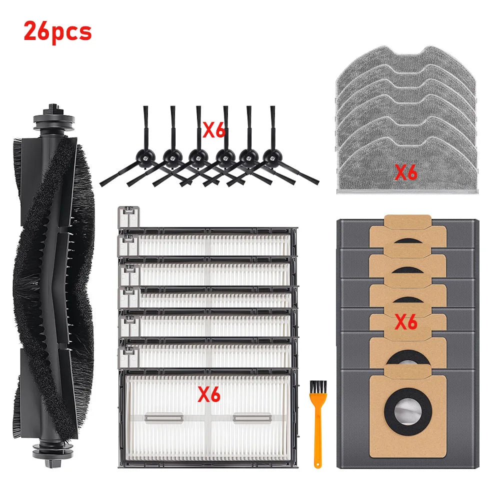 Replacement For Eufy X8 Pro SES Robot Vacuum Cleaner Accessories Roller Brush Mop Pads Main Side Brush Dust Bags Spare Parts