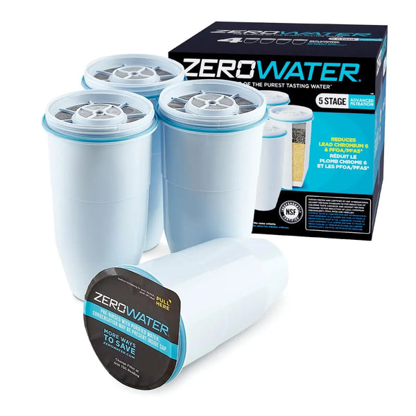 ZeroWater Official Replacement Filter - 5-Stage 0 TDS Water Filter Replacement IAPMO Certified to , Chromium