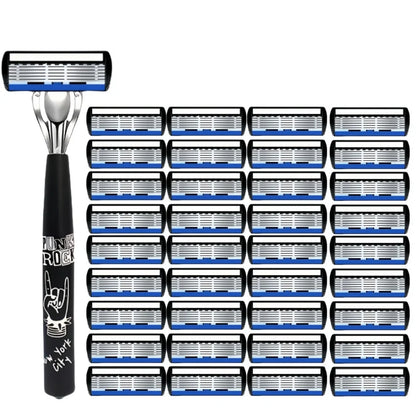 Manual Razor with Six-Layer Blades