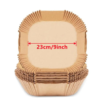 50-100pcs 6.3-9in Air fryer Baking Paper for Barbecue Plate Square Round Oven Pan Pad AirFryer Oil-Proof Disposable Paper Liner