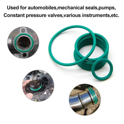 FKM Green O Ring Gasket CS 4mm OD 14mm ~ 130mm 10/50Pcs Fluorine Rubber Sealing Washer Heat Resistant Acid Alkali