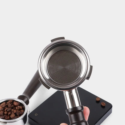 54mm 3-Ear Coffee Portafilter, 304 Stainless Steel Luxury Wooden Handle Espresso Holder Compatible with Breville 820 880 Series & Solis