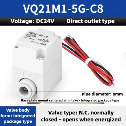 2 Way Plastic Pneumatic Solenoid Valve VQ21A1-5G/5GZ-C6/C8 2 Position 2 Port Air Control Valve