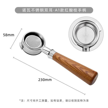 58mm 2-ear Bottomless Coffee Handle Filter for Nuova/Oscar 2/White Eagle/Black Eagle Stainless Steel Espresso Portafilter Tool