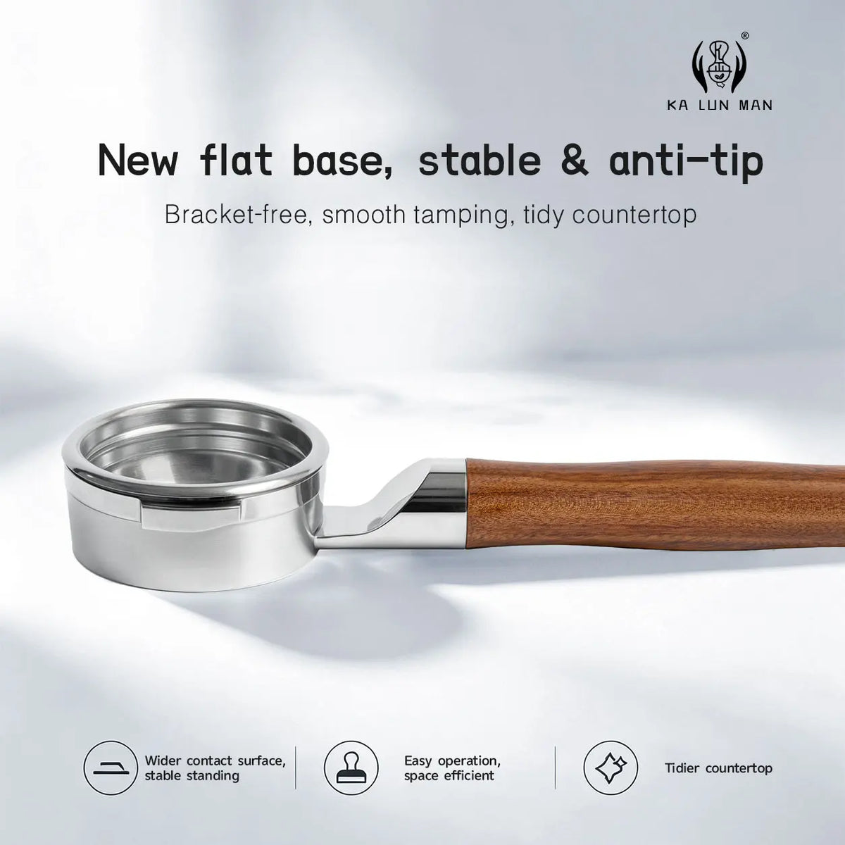 58mm 2‑Lugs Bottomless Portafilter, Flat Base No Tamping Stand Needed, Naked Visual Extraction for Breville 9 Espresso Machine