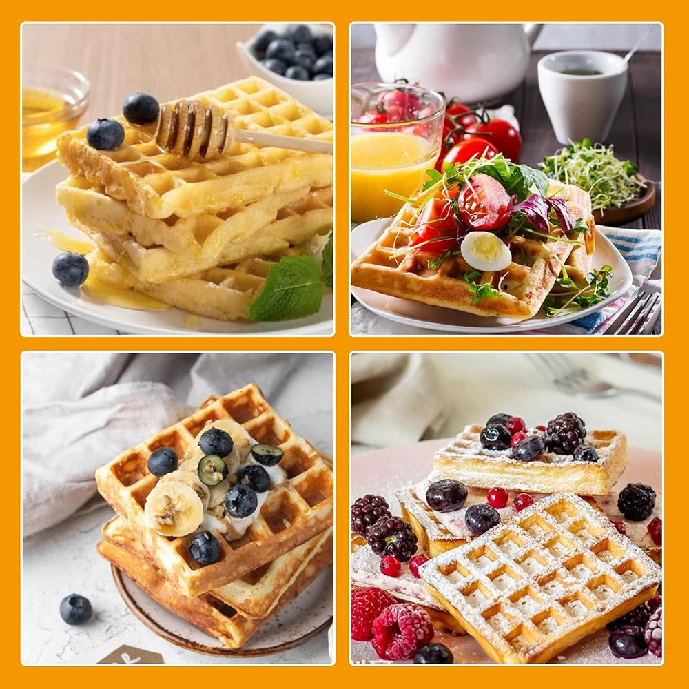 Pack of 2 Silicone Waffle Moulds, Waffle Plates, Airfryer Accessories, 4 Slots & 2 Slots, Silicone, Non-Stick Coating